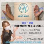 自律神経を整えるツボ2選 合谷・労宮 ドライヘッドスパ専門店ヘッドミント和歌山駅前店 ▷眼精疲労/不眠/頭痛/疲労感などを改善